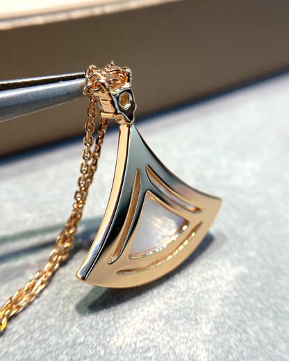 [Triumph Jewelry]DREAM MOP DIAMOND PAVED PINK GOLD NECKLACE