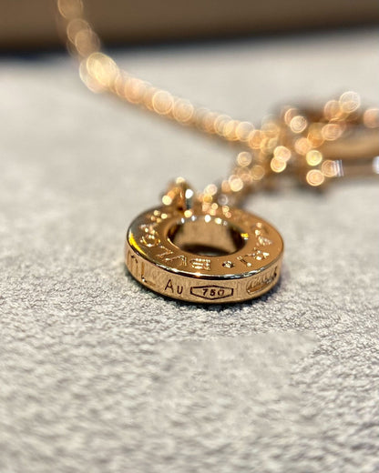 [Triumph Jewelry]DREAM MOP DIAMOND PAVED PINK GOLD NECKLACE