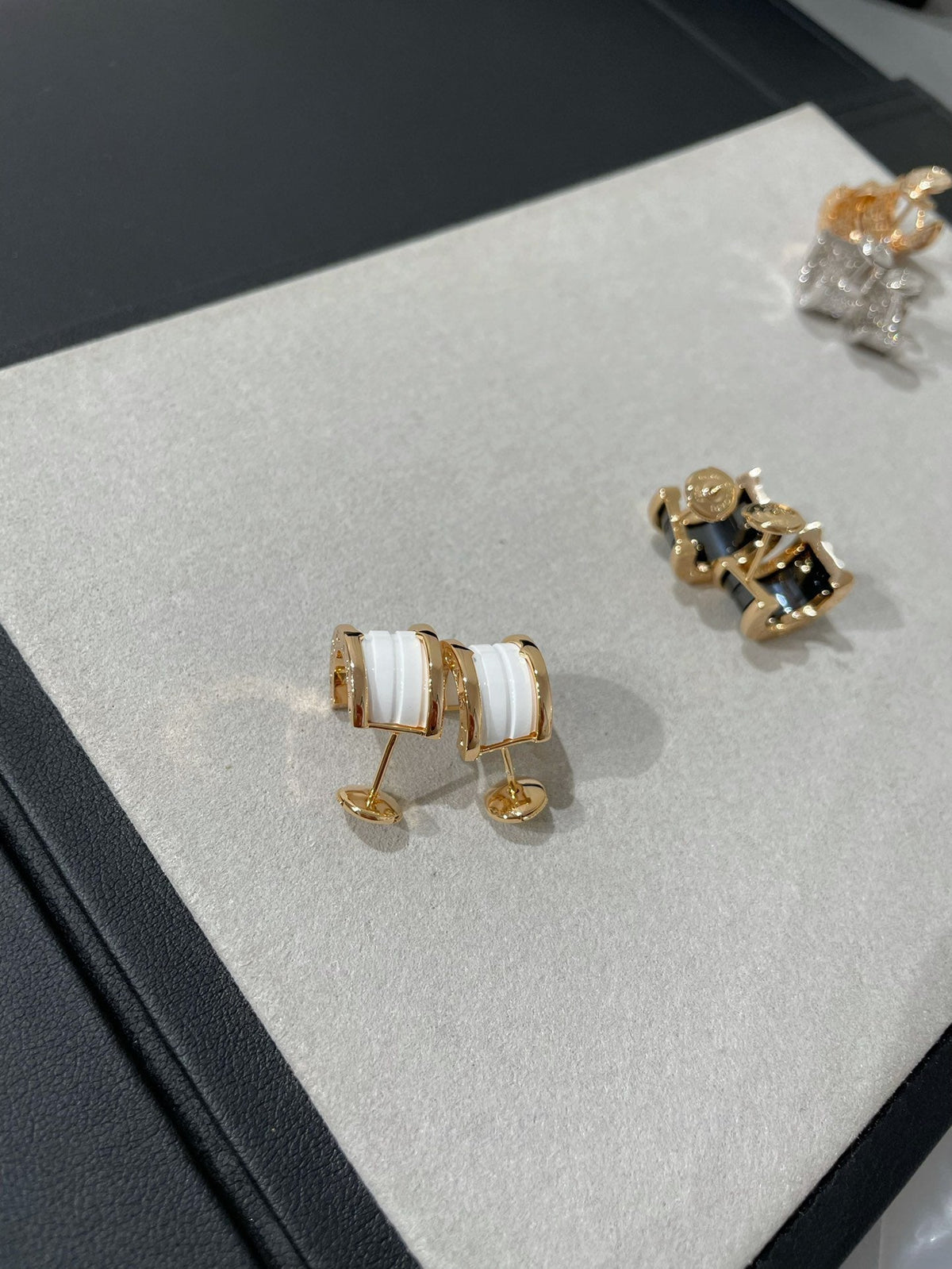 [Triumph Jewelry]ZERO 1 PINK GOLD CERAMIC EARRINGS