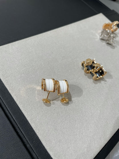 [Triumph Jewelry]ZERO 1 PINK GOLD CERAMIC EARRINGS