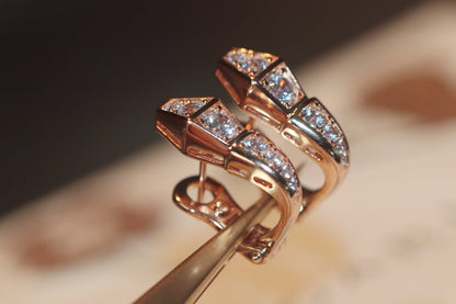 [Triumph Jewelry]SERPENT PINK GOLD DIAMOND EARRINGS