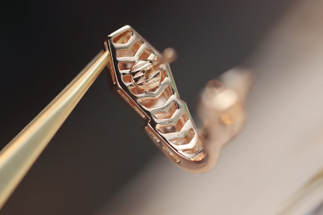 [Triumph Jewelry]SERPENT PINK GOLD DIAMOND EARRINGS