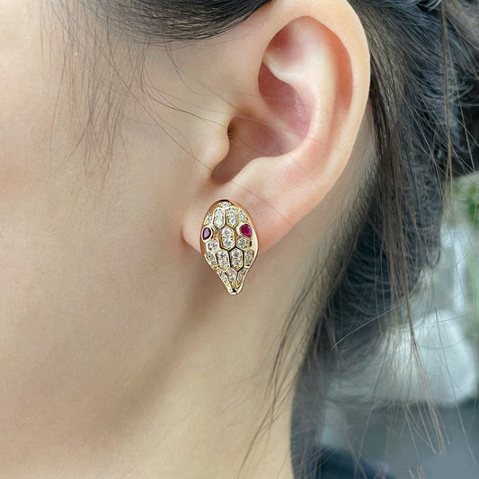 [Triumph Jewelry]SERPENT DIAMOND STUD EARRINGS