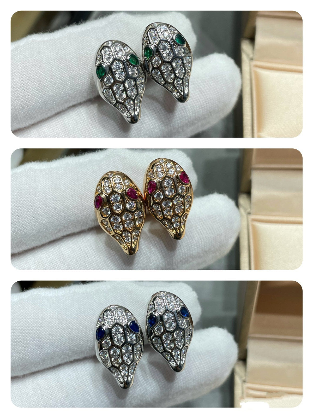 [Triumph Jewelry]SERPENT DIAMOND STUD EARRINGS