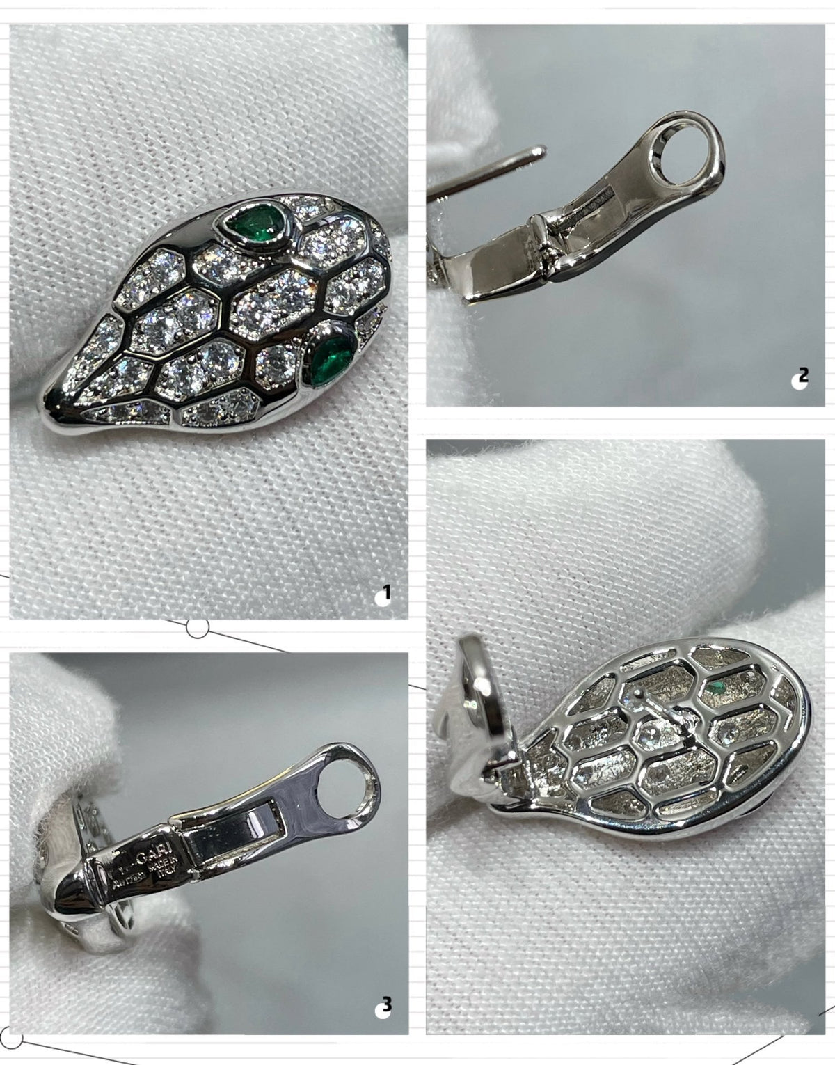 [Triumph Jewelry]SERPENT DIAMOND STUD EARRINGS