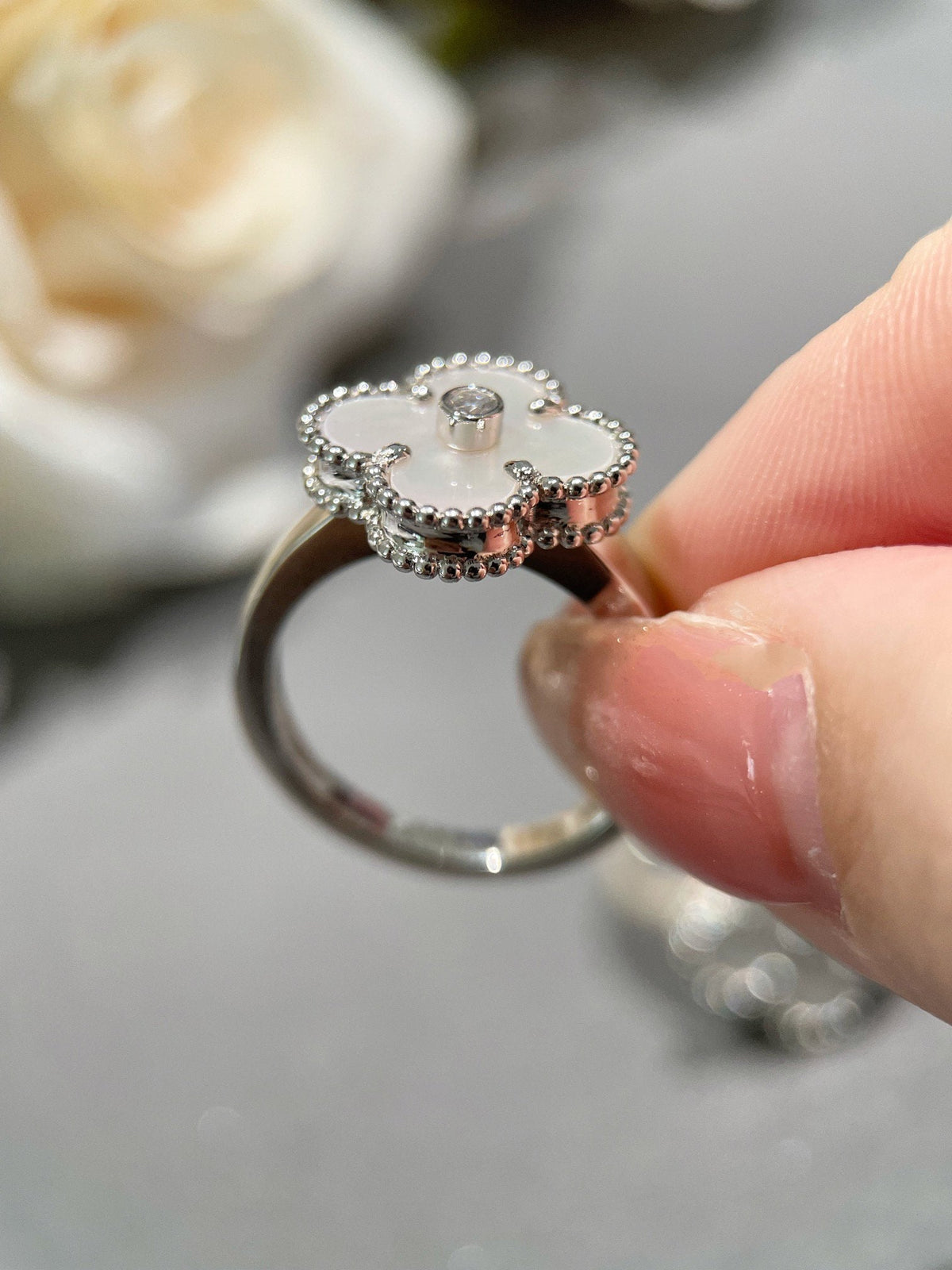 [Triumph Jewelry]CLOVER SILVER MOP DIAMOND RING