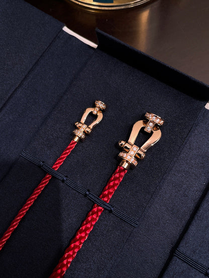 [Triumph Jewelry]FORCE 10 HALF DIAMOND PINK GOLD RED CORDERI LARGE AND MEDIUM MODEL