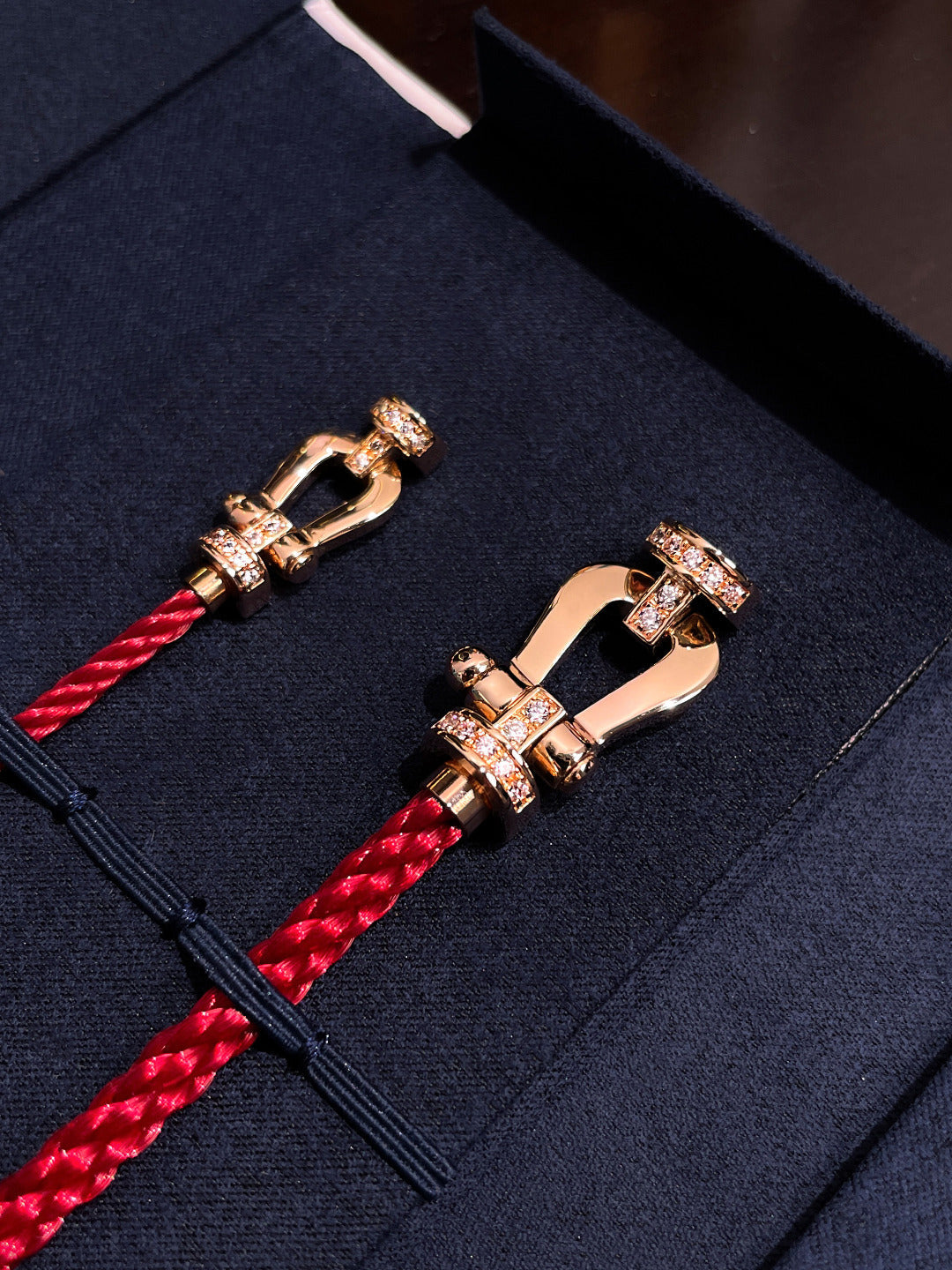 [Triumph Jewelry]FORCE 10 HALF DIAMOND PINK GOLD RED CORDERI LARGE AND MEDIUM MODEL