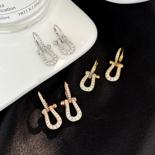 [Triumph Jewelry]FORCE 10 FULL DIAMOND DROP EARRINGS MEDIUM MODEL