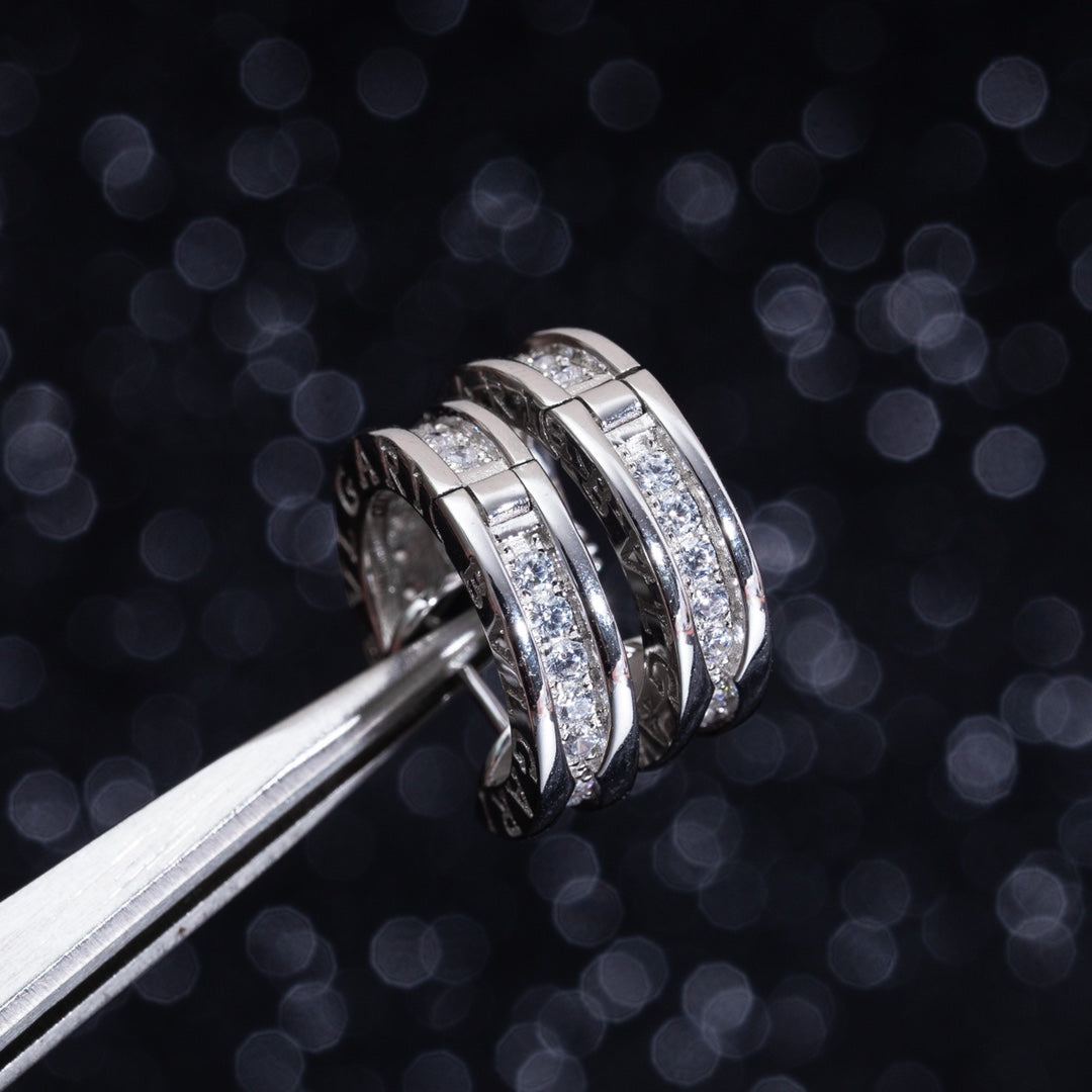 [Triumph Jewelry]ZERO 1 MINI SILVER DIAMOND EARRINGS