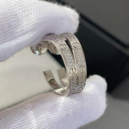 [Triumph Jewelry]LOVE EARRINGS 3.6MM DIAMOND PAVED
