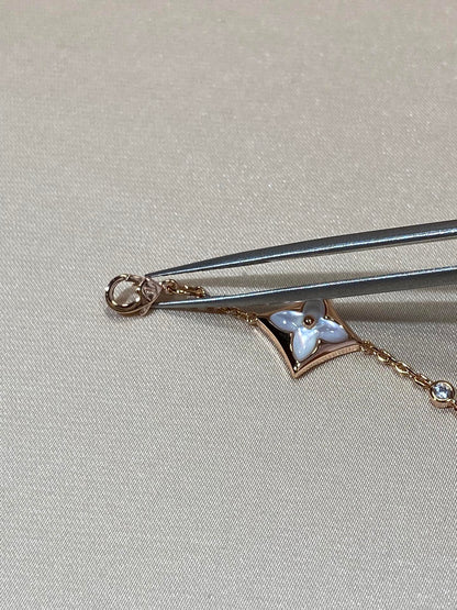 [Triumph Jewelry]STAR 4 MOTIF MOP DIAMOND PINK GOLD BRACELET