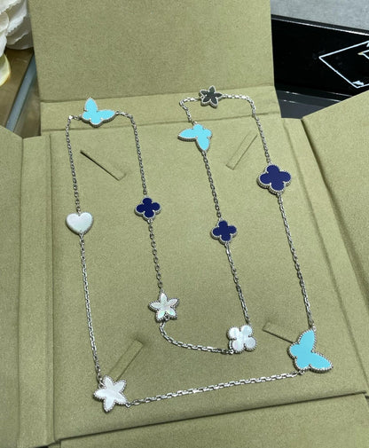 [Triumph Jewelry]LUCKY CLOVER SILVER 11 MOTIF NECKLACE