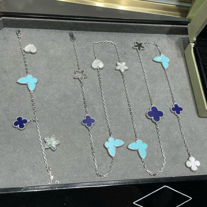 [Triumph Jewelry]LUCKY CLOVER SILVER 11 MOTIF NECKLACE