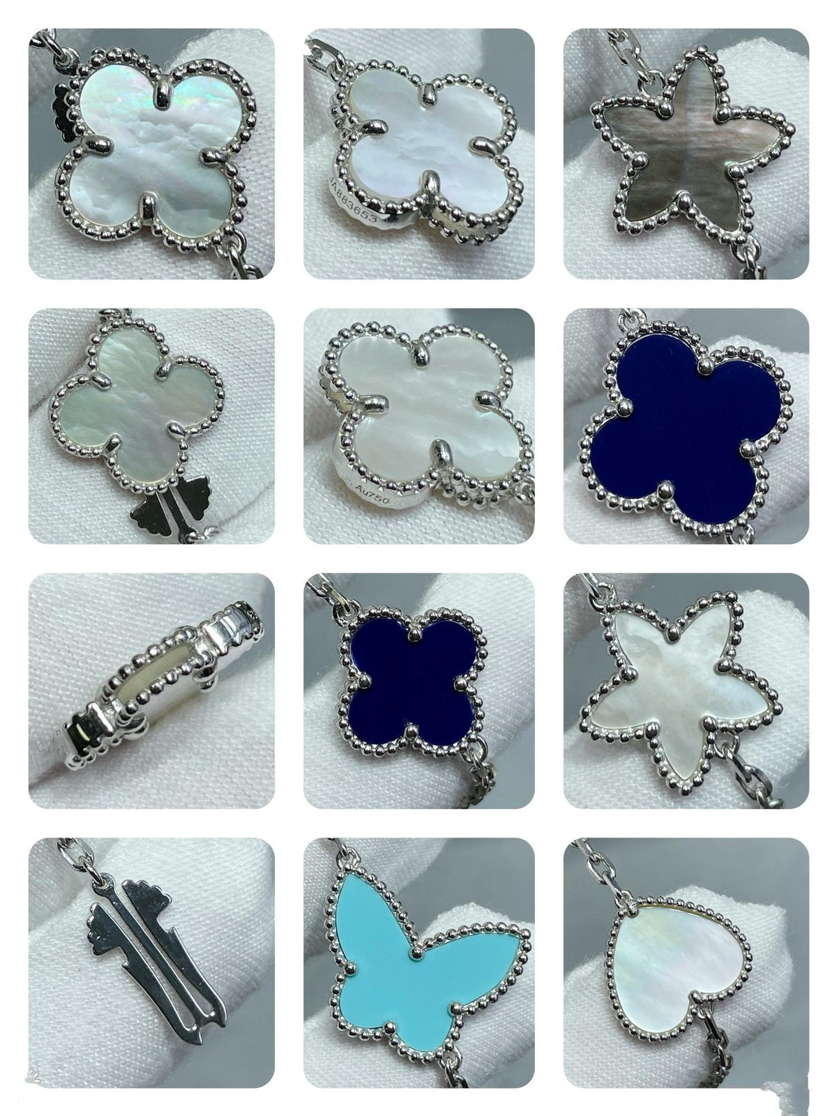[Triumph Jewelry]LUCKY CLOVER SILVER 11 MOTIF NECKLACE