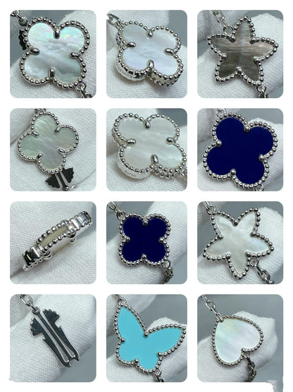 [Triumph Jewelry]LUCKY CLOVER SILVER 11 MOTIF NECKLACE