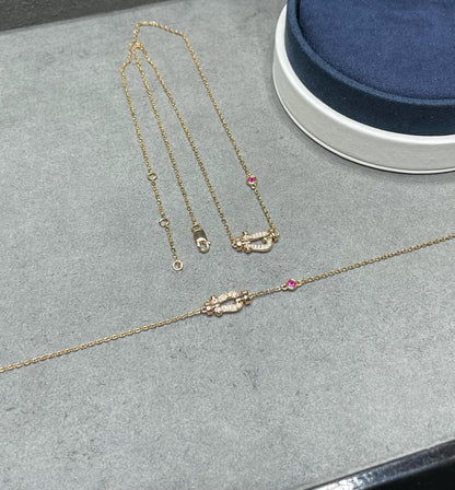 [Triumph Jewelry]FORCE 10 DIAMOND PINK GOLD NECKLACE