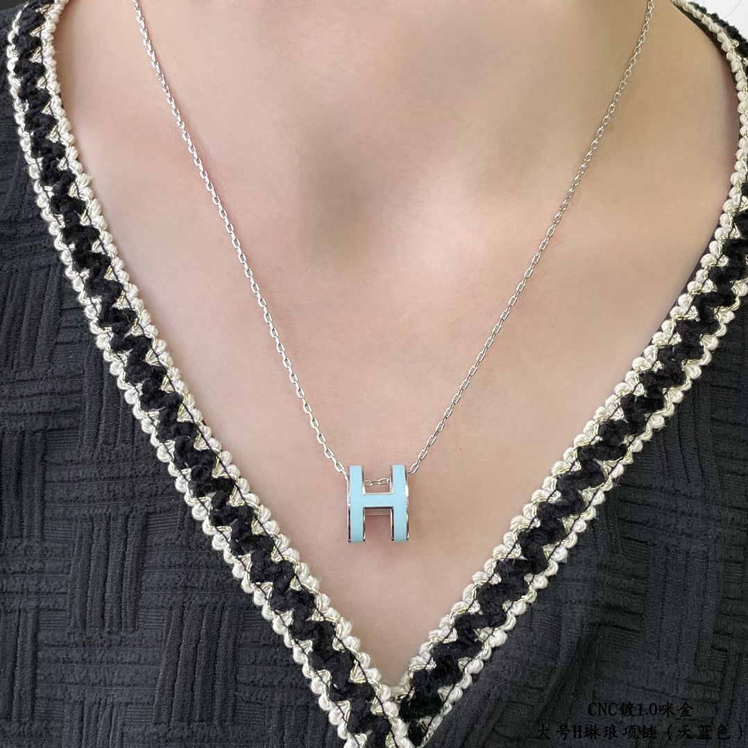[Triumph Jewelry]POP H SKY BLUE NECKLACE
