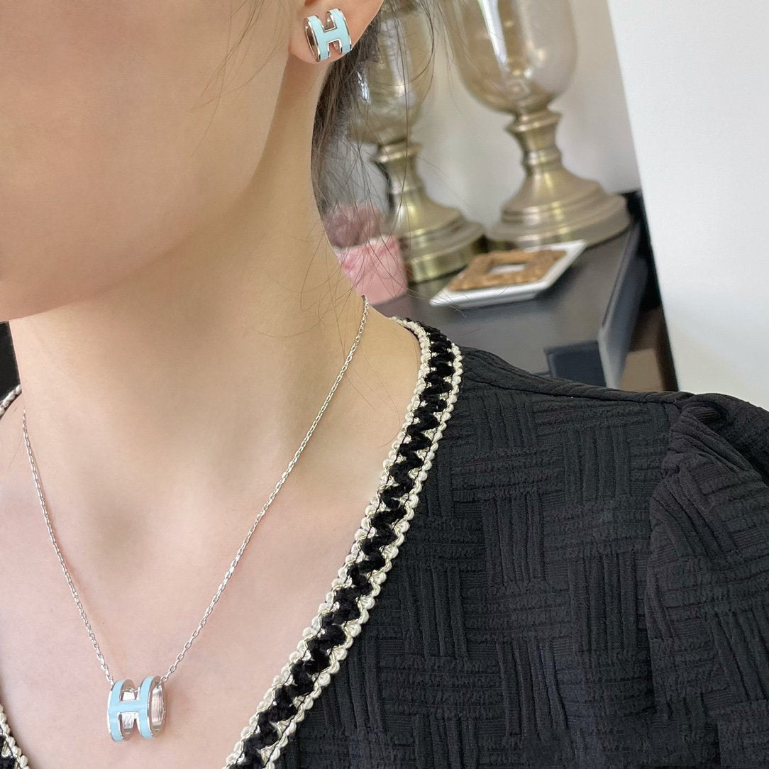 [Triumph Jewelry]POP H SKY BLUE NECKLACE