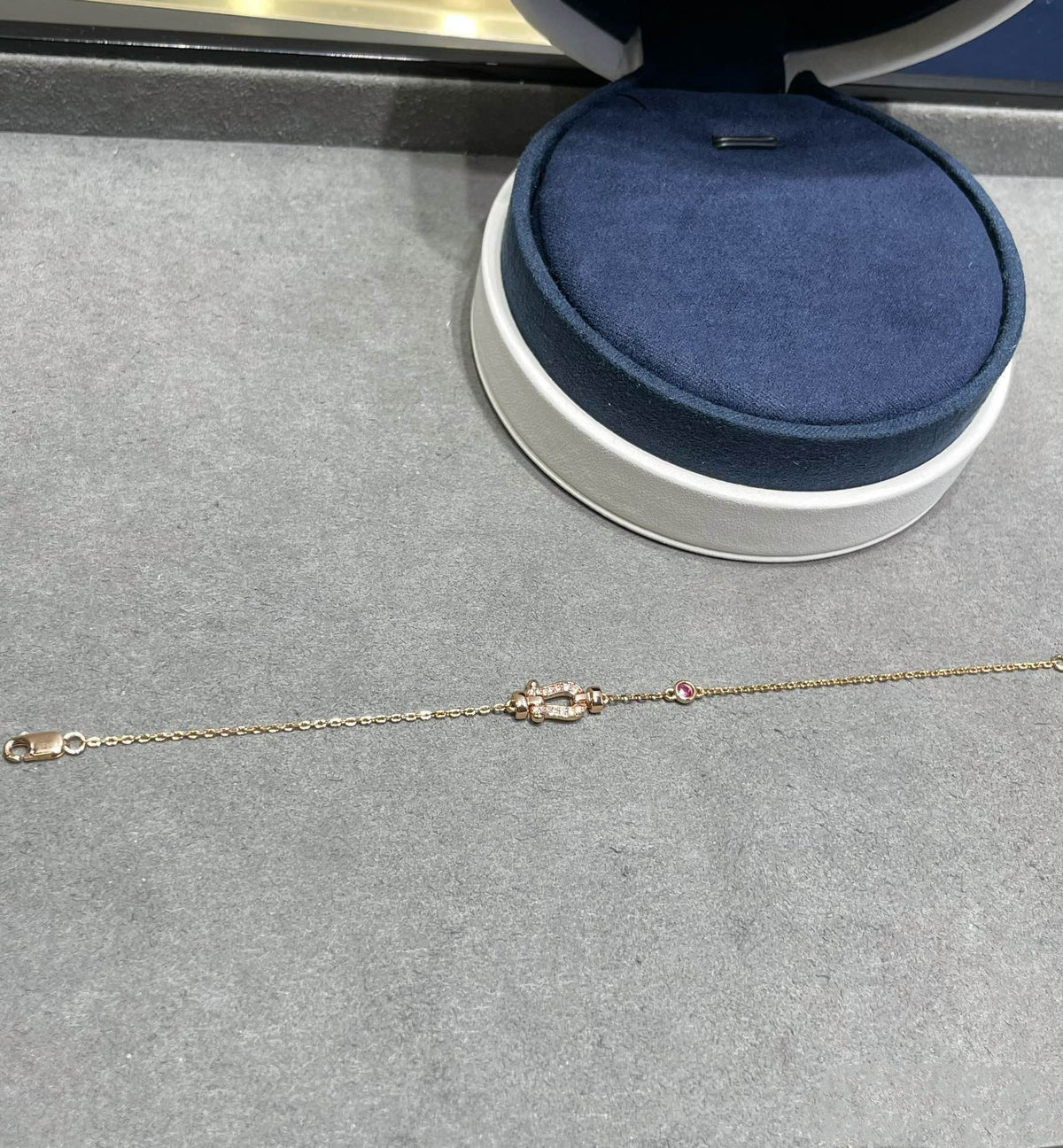 [Triumph Jewelry]FORCE 10 DIAMOND CHAIN LINK PINK GOLD BRACELET