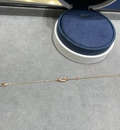 [Triumph Jewelry]FORCE 10 DIAMOND CHAIN LINK PINK GOLD BRACELET