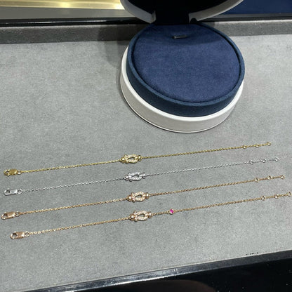 [Triumph Jewelry]FORCE 10 DIAMOND CHAIN LINK PINK GOLD BRACELET