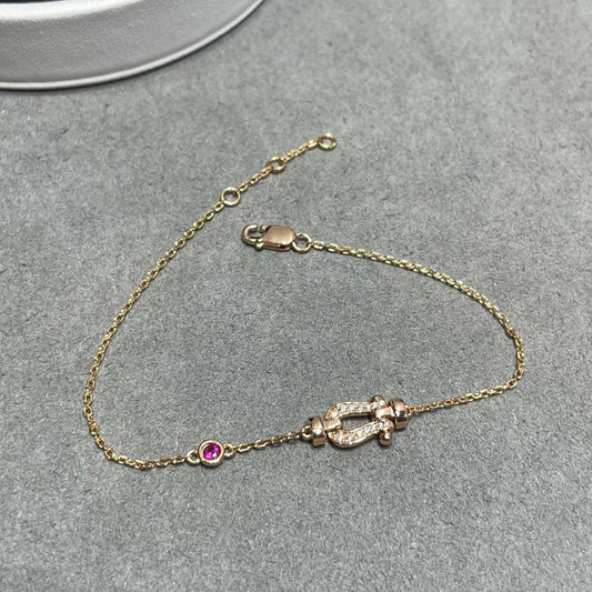 [Triumph Jewelry]FORCE 10 DIAMOND CHAIN LINK PINK GOLD BRACELET