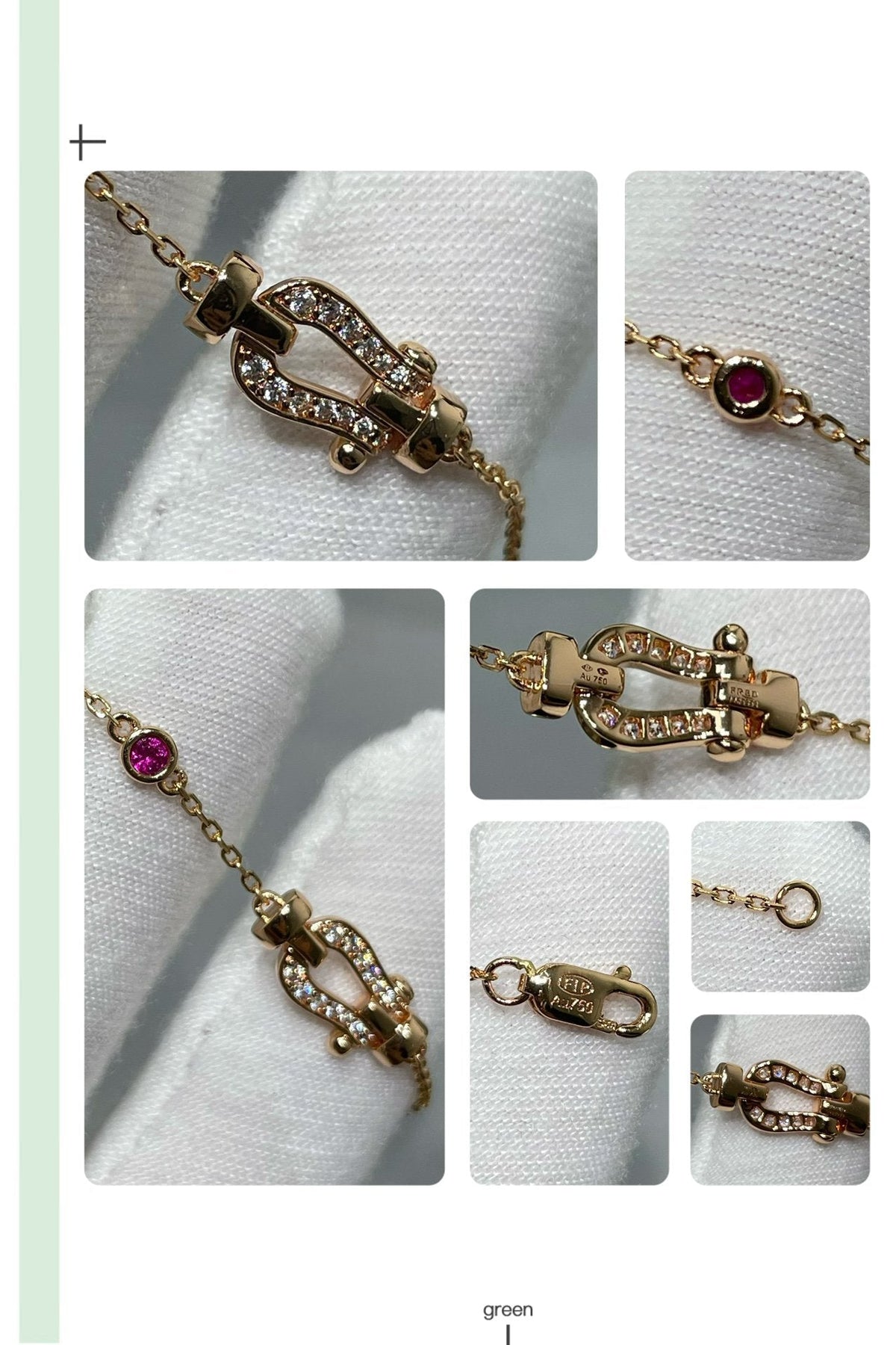 [Triumph Jewelry]FORCE 10 DIAMOND CHAIN LINK PINK GOLD BRACELET