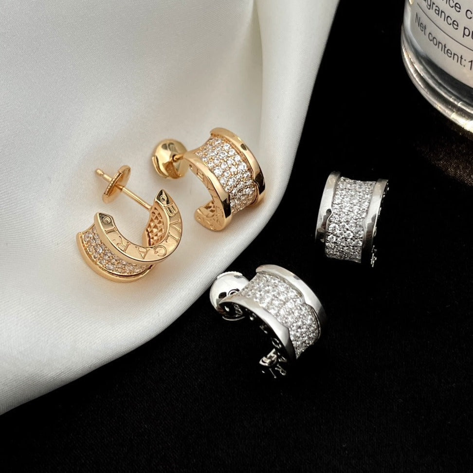 [Triumph Jewelry]ZERO 1 DIAMOND PAVED EARRINGS