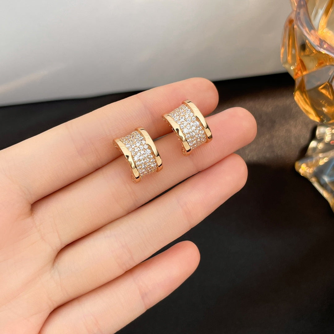 [Triumph Jewelry]ZERO 1 DIAMOND PAVED EARRINGS