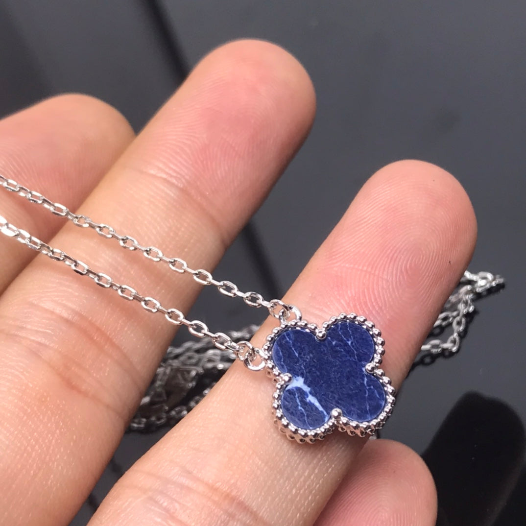 [Triumph Jewelry]CLOVER PIETERSITE SILVER LONG NECKLACE