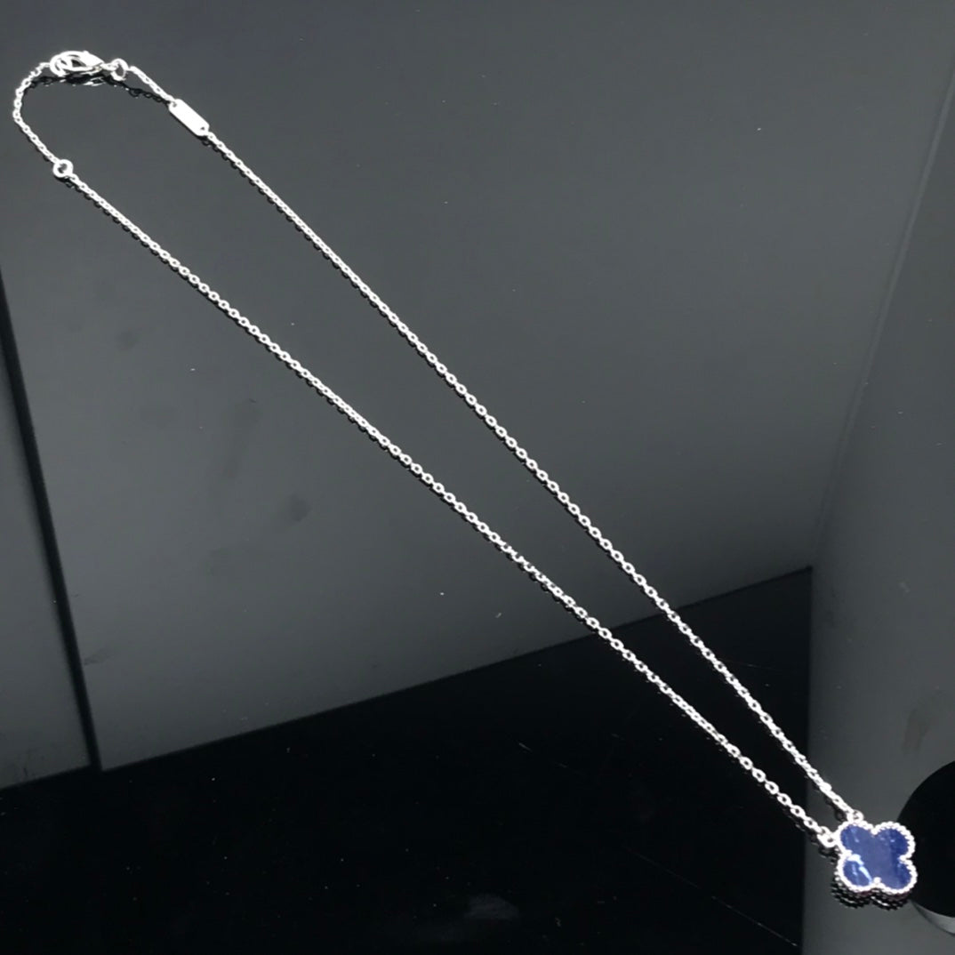 [Triumph Jewelry]CLOVER PIETERSITE SILVER LONG NECKLACE
