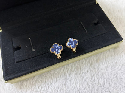 [Triumph Jewelry]CLOVER PIETERSITE MEDIUM STUD EARRINGS