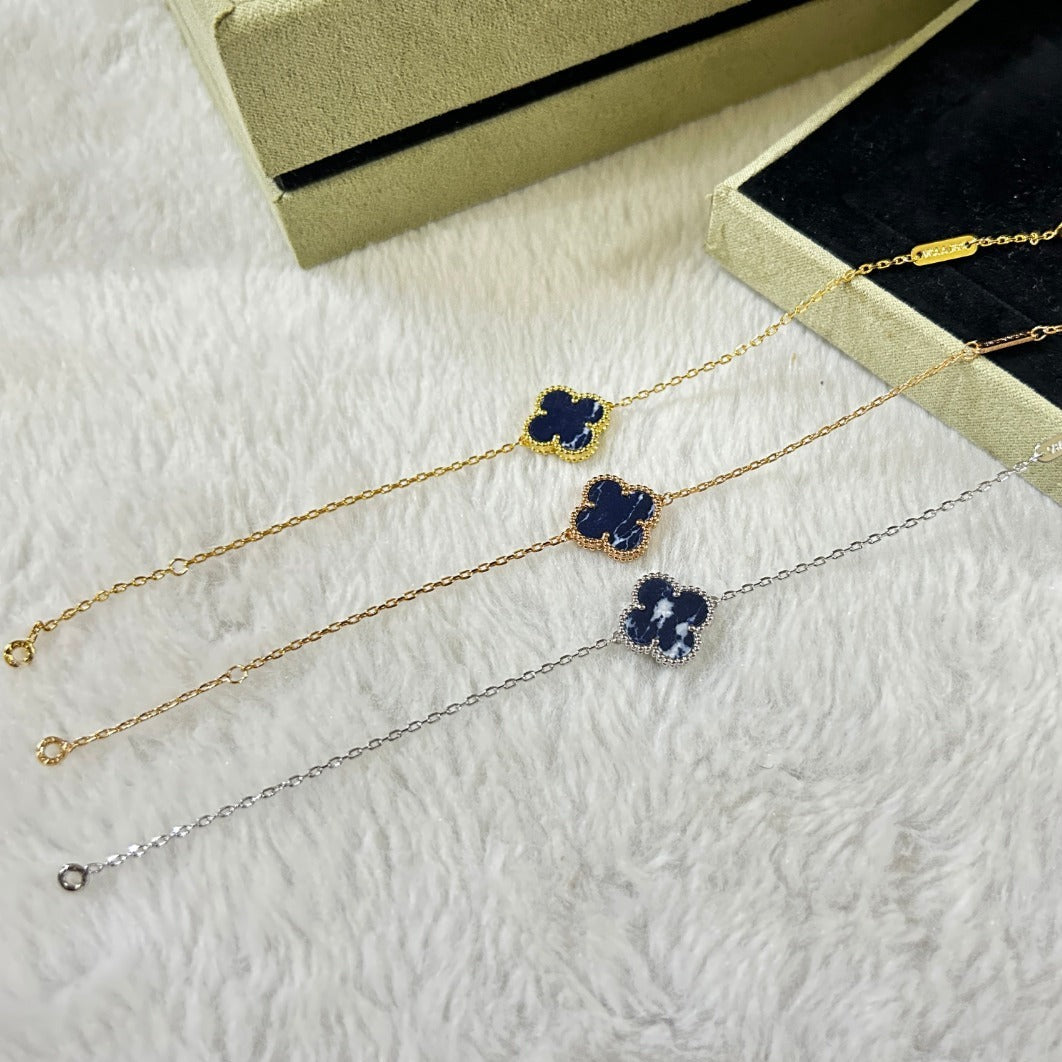 [Triumph Jewelry]CLOVER 1 MOTIF PIETERSITE BRACELET