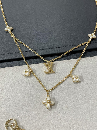 [Triumph Jewelry]FLOWERGRAM GOLD MOP DOUBLE ROW NECKLACE