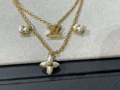 [Triumph Jewelry]FLOWERGRAM GOLD MOP DOUBLE ROW NECKLACE