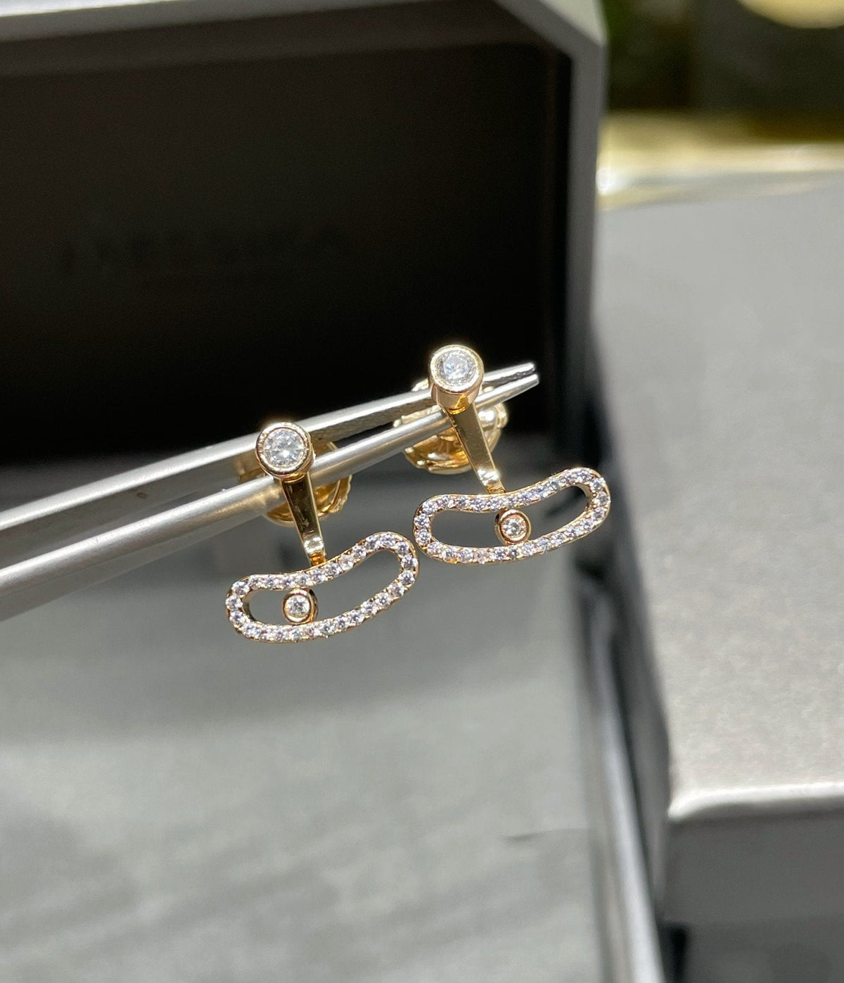 [Triumph Jewelry]MOVE UNO PINK GOLD DIAMOND EARRINGS