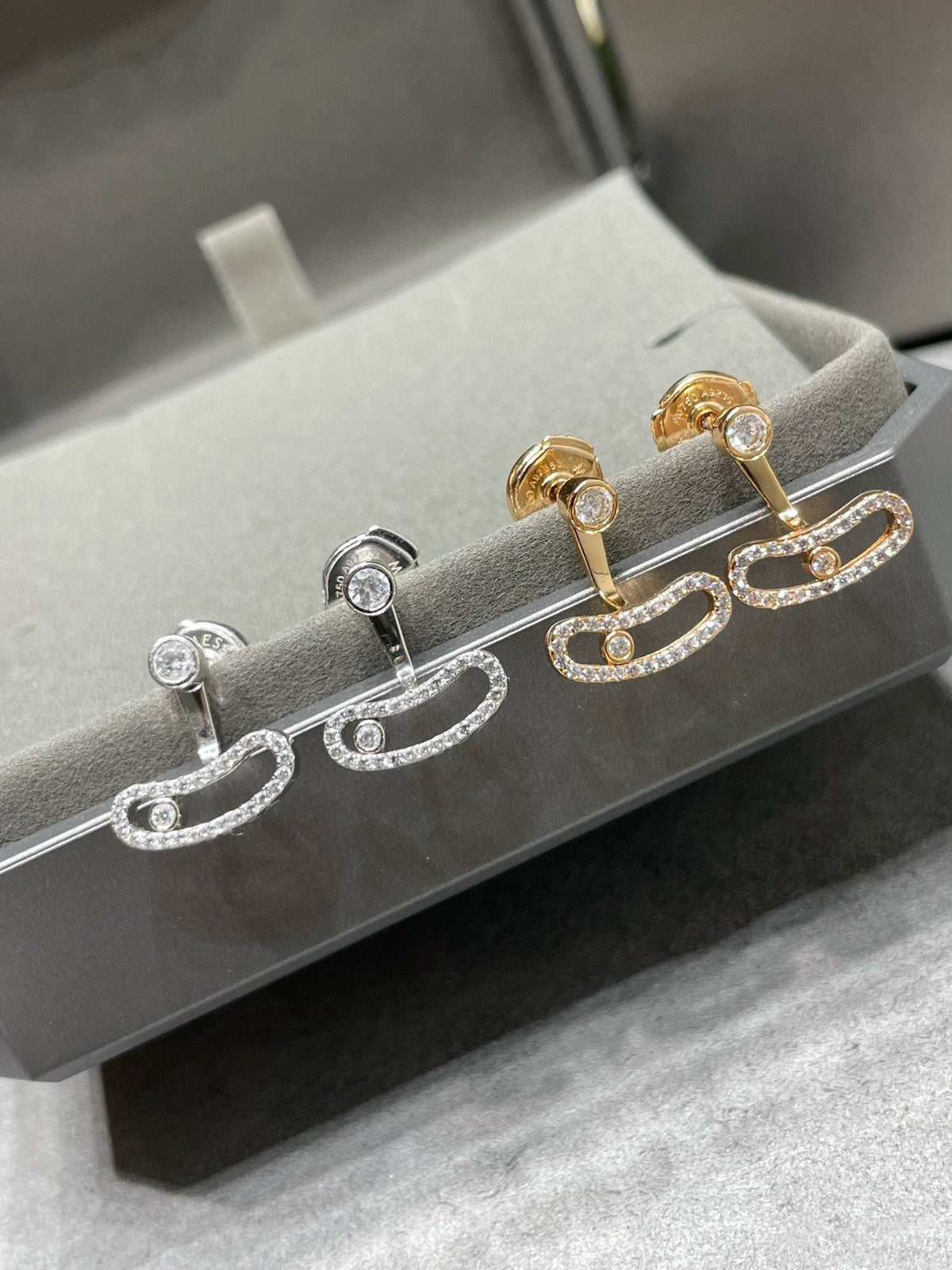 [Triumph Jewelry]MOVE UNO PINK GOLD DIAMOND EARRINGS