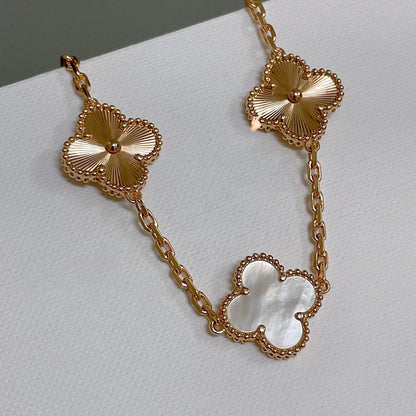 [Triumph Jewelry]CLOVER WHITE PEARL MOP 5 MOTIF BRACELET COLLECTION
