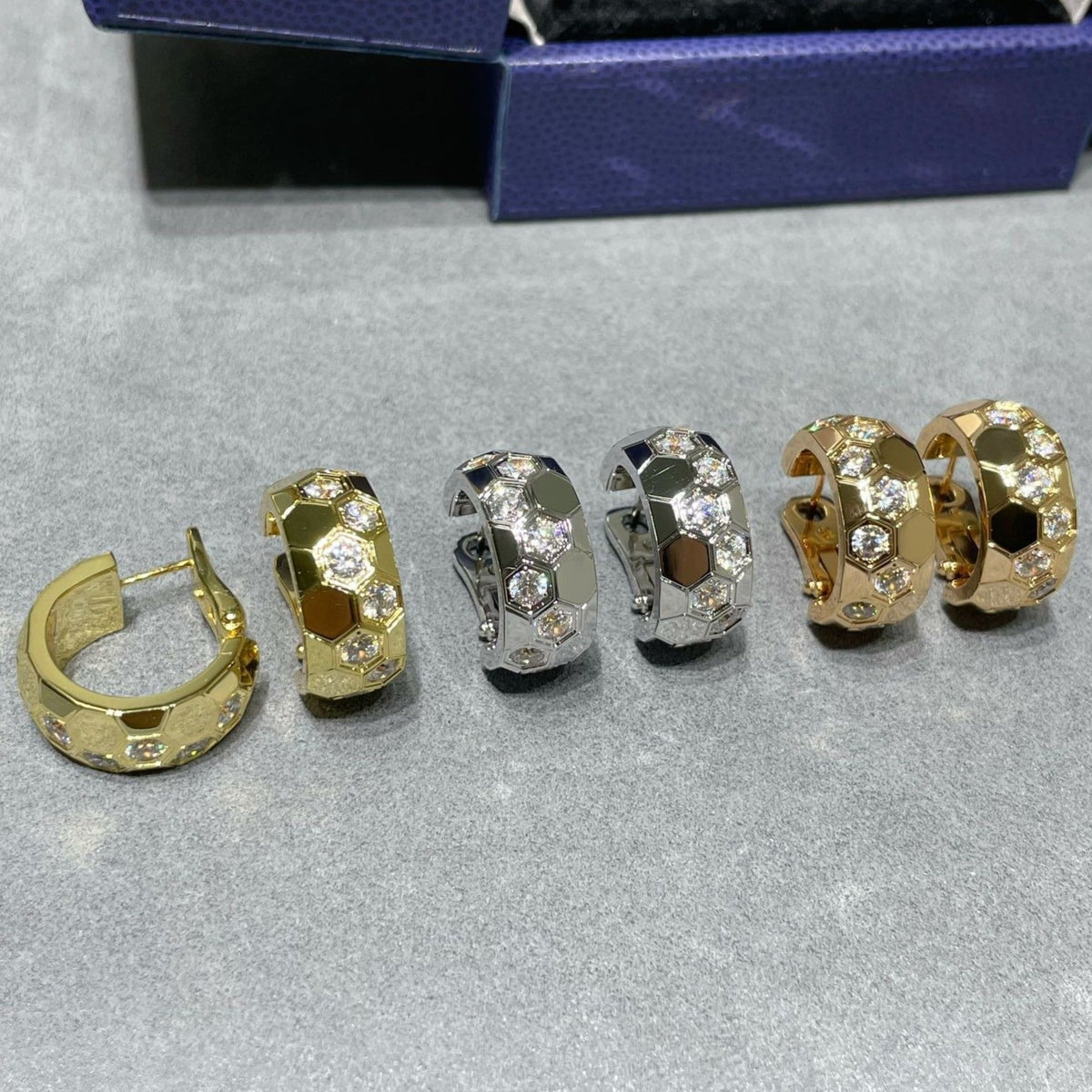 [Triumph Jewelry]BEE LOVE DIAMOND HOOP EARRINGS