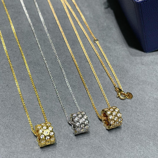 [Triumph Jewelry]BEE LOVE DIAMOND PAVED 3 ROW NECKLACE