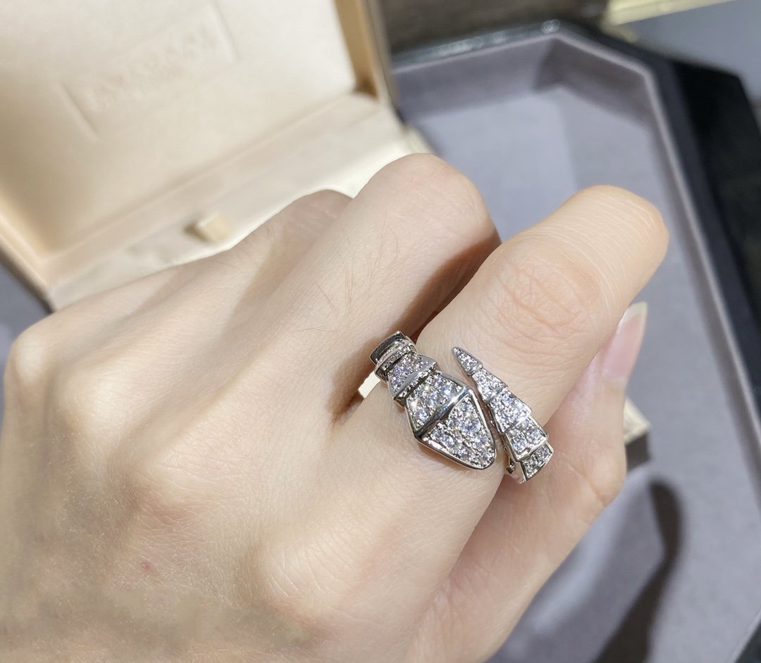 [Triumph Jewelry]SERPENTI LARGE RING SILVER DIAMOND PAVED