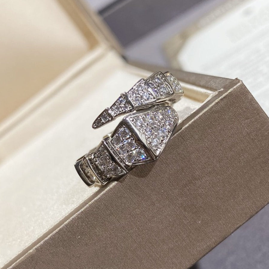 [Triumph Jewelry]SERPENTI LARGE RING SILVER DIAMOND PAVED