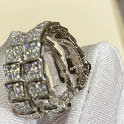 [Triumph Jewelry]SERPENTI DOUBLE RING SILVER DIAMOND PAVED