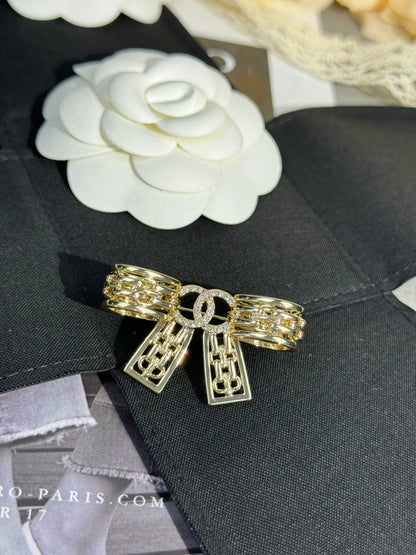 [Triumph Jewelry]25K Hollow Bow Brooch