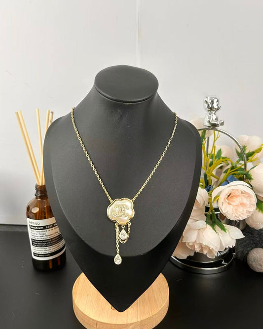 [Triumph Jewelry]Cloud Pearl Mother-of-Pearl Diamond Chain Pendant Necklace