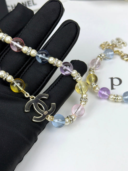 [Triumph Jewelry]26C New Spring Collection Colorful Transparent Resin Necklace