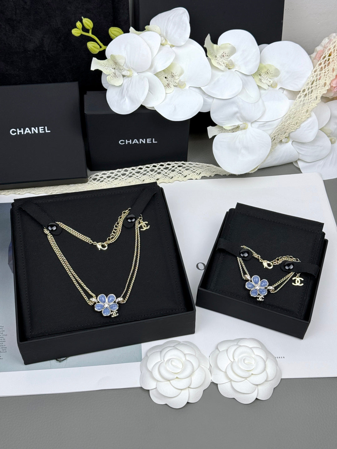 [Triumph Jewelry]VOLTE New Blue Floral Double-Layer Bracelet