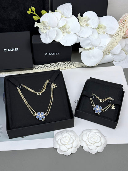 [Triumph Jewelry]VOLTE New Blue Floral Double-Layer Bracelet