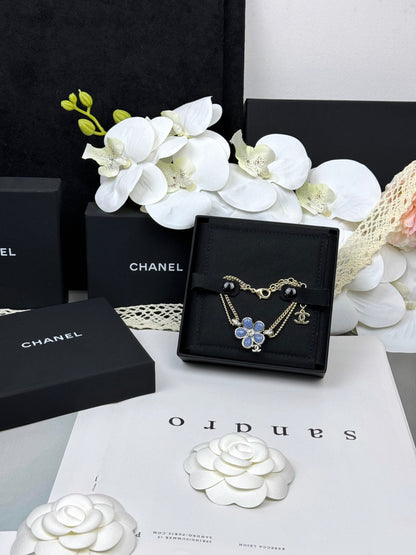 [Triumph Jewelry]VOLTE New Blue Floral Double-Layer Bracelet